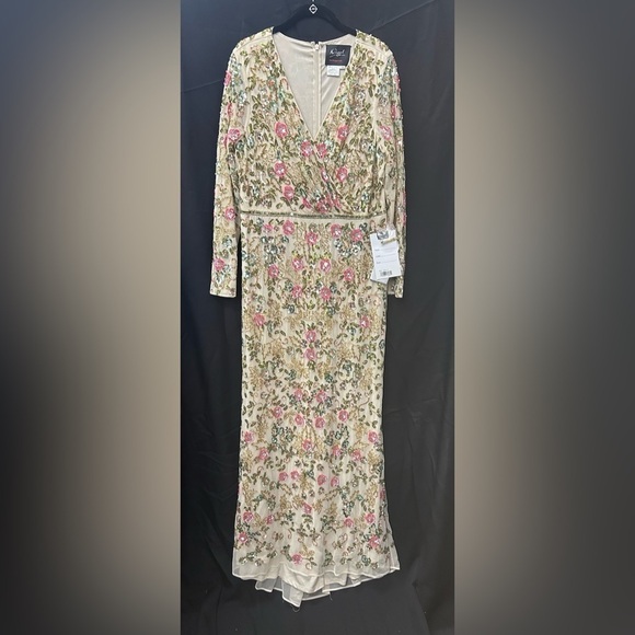 Mac Duggal 5503 NWT LONG SLEEVE FLORAL EMBELLISHED GOWN - Picture 4 of 11
